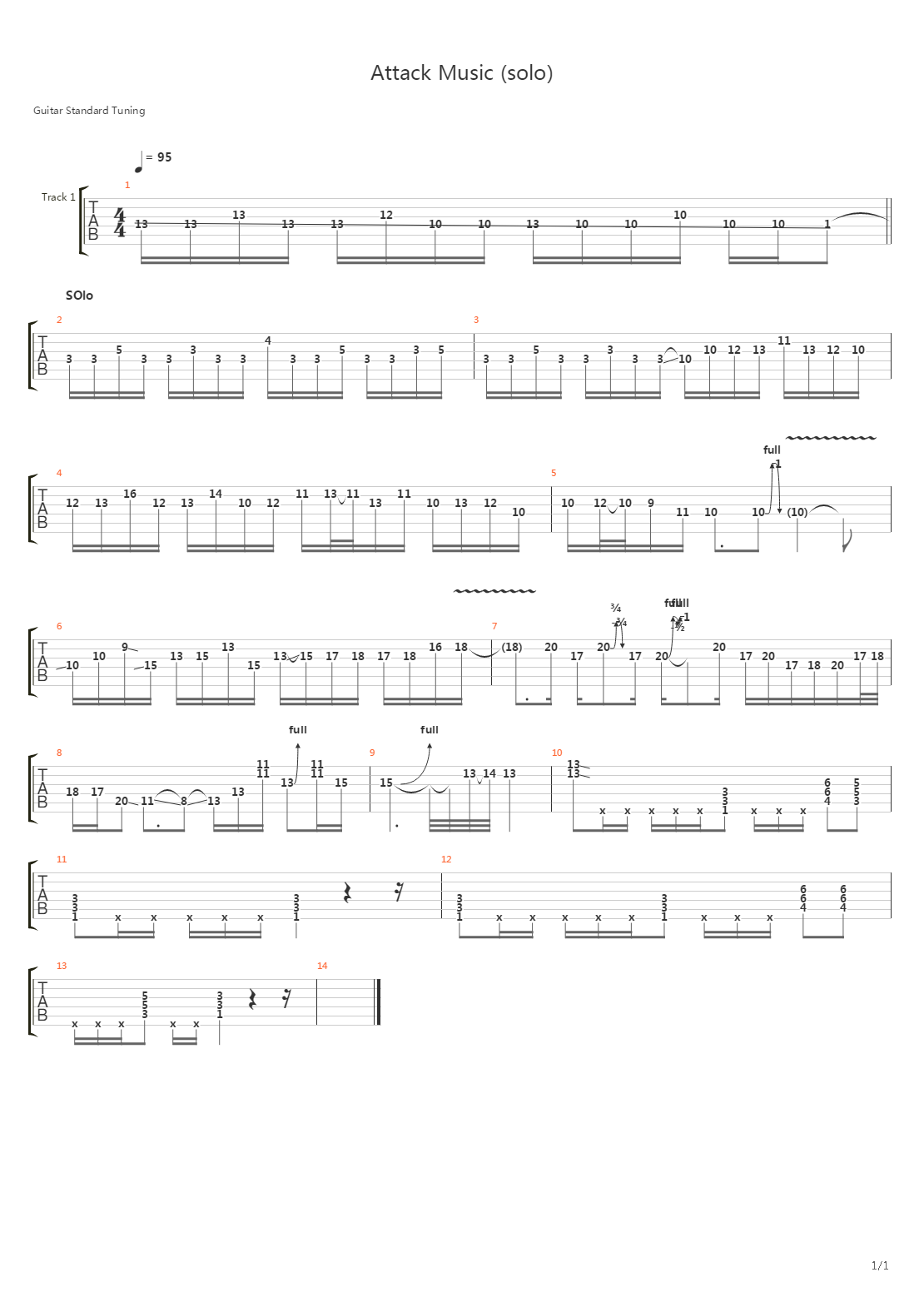 Attack Music吉他谱
