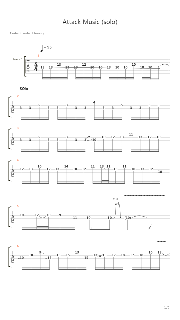 Attack Music吉他谱
