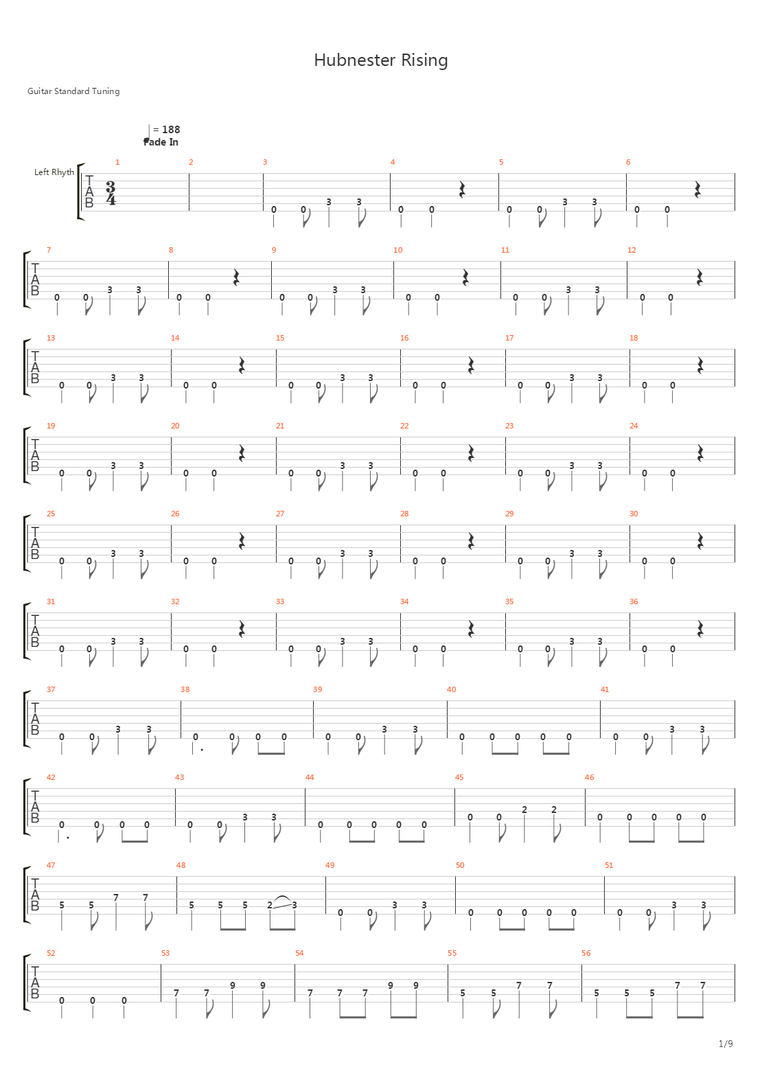 Hubnester Rising吉他谱