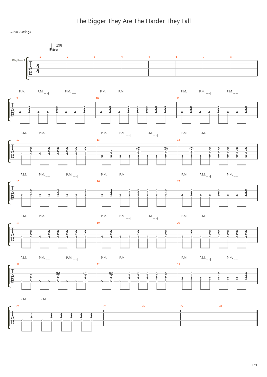 The Bigger They Are The Harder They Fall吉他谱