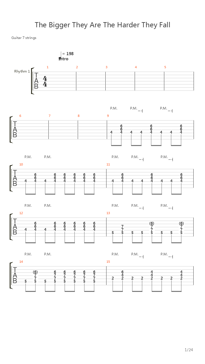 The Bigger They Are The Harder They Fall吉他谱