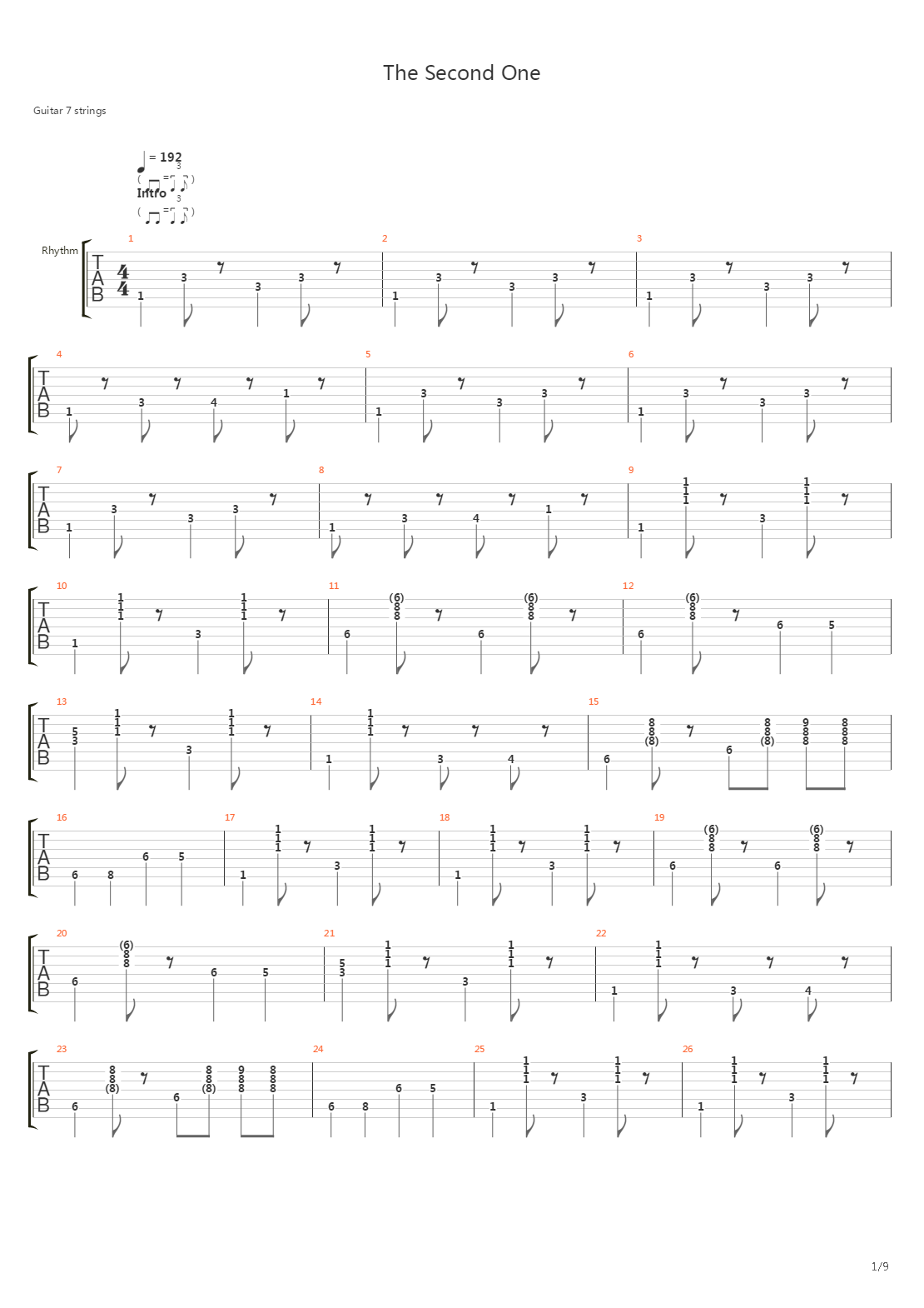 The Second One吉他谱
