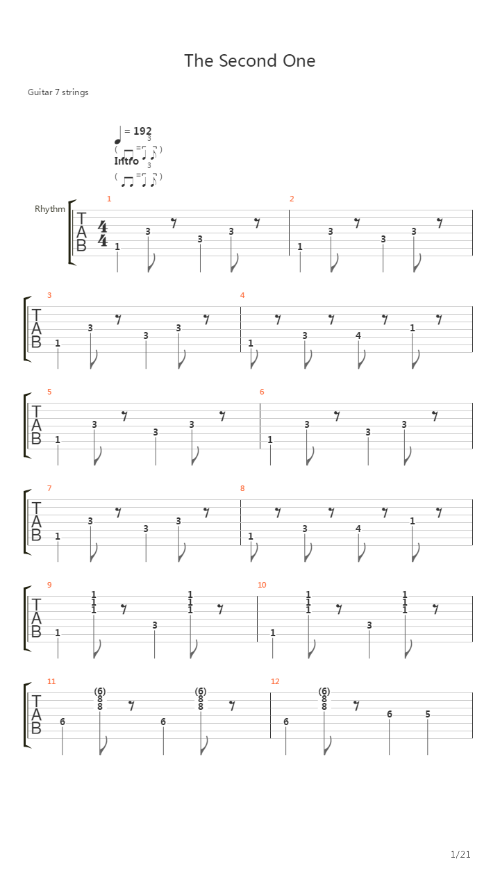 The Second One吉他谱