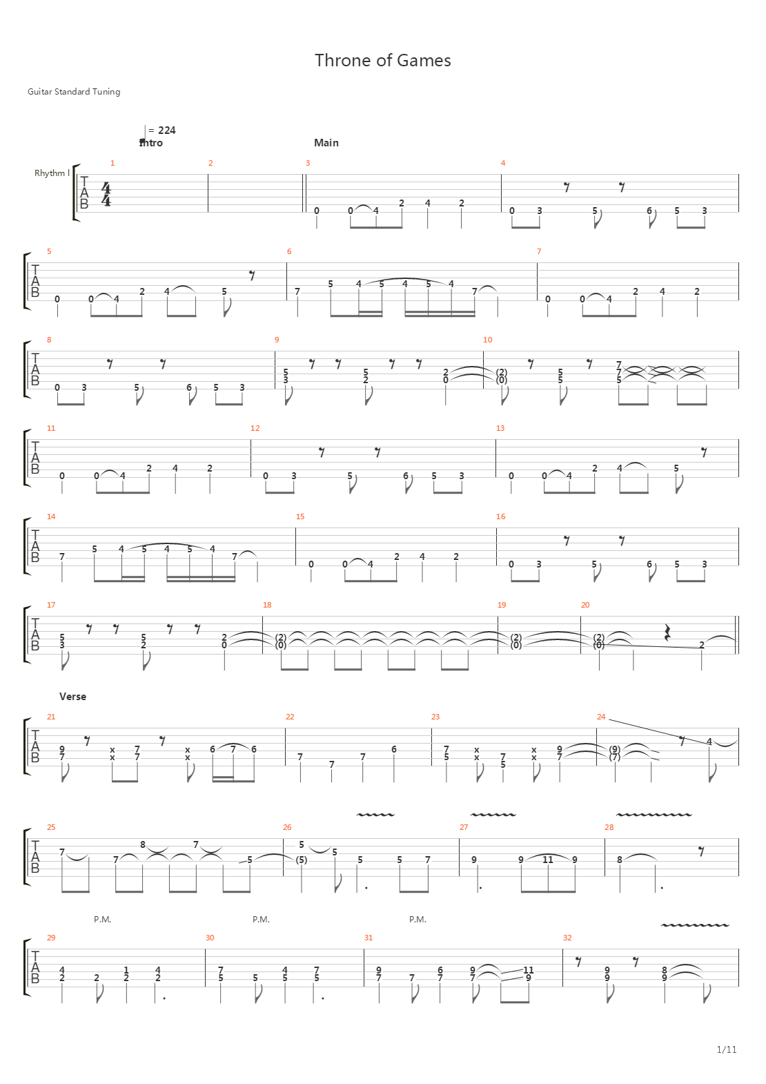 Throne Of Games吉他谱
