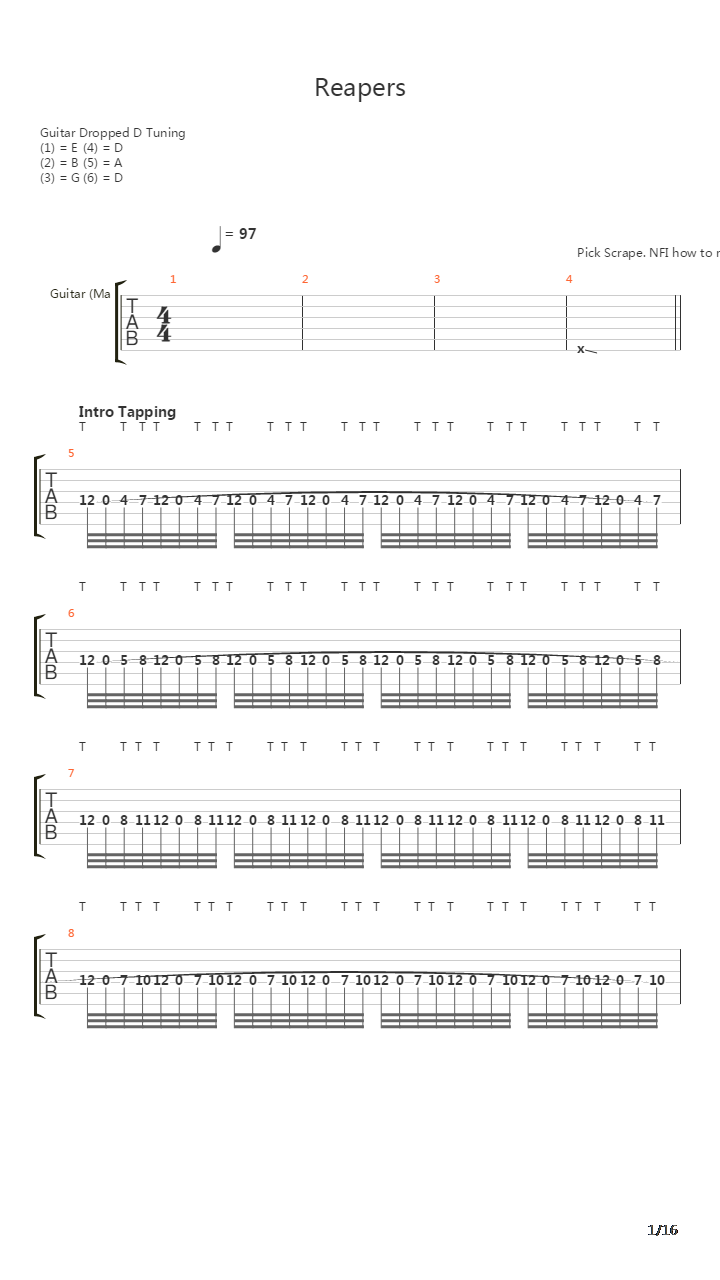 Reapers吉他谱