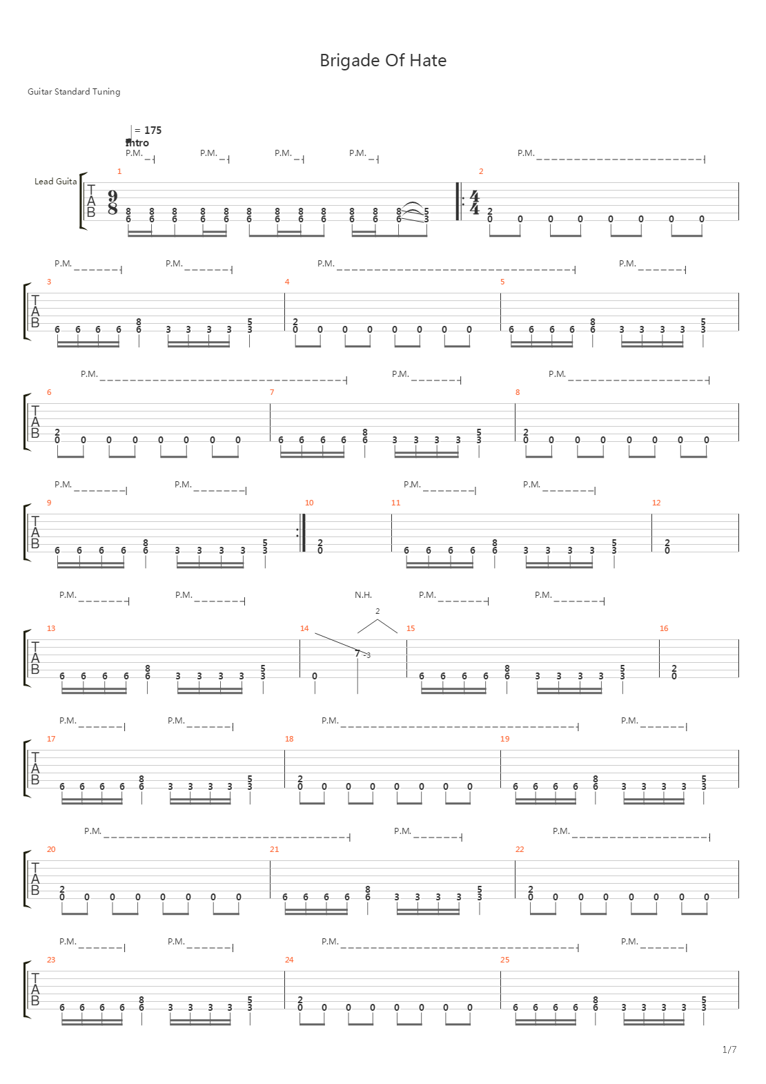 Brigade Of Hate吉他谱