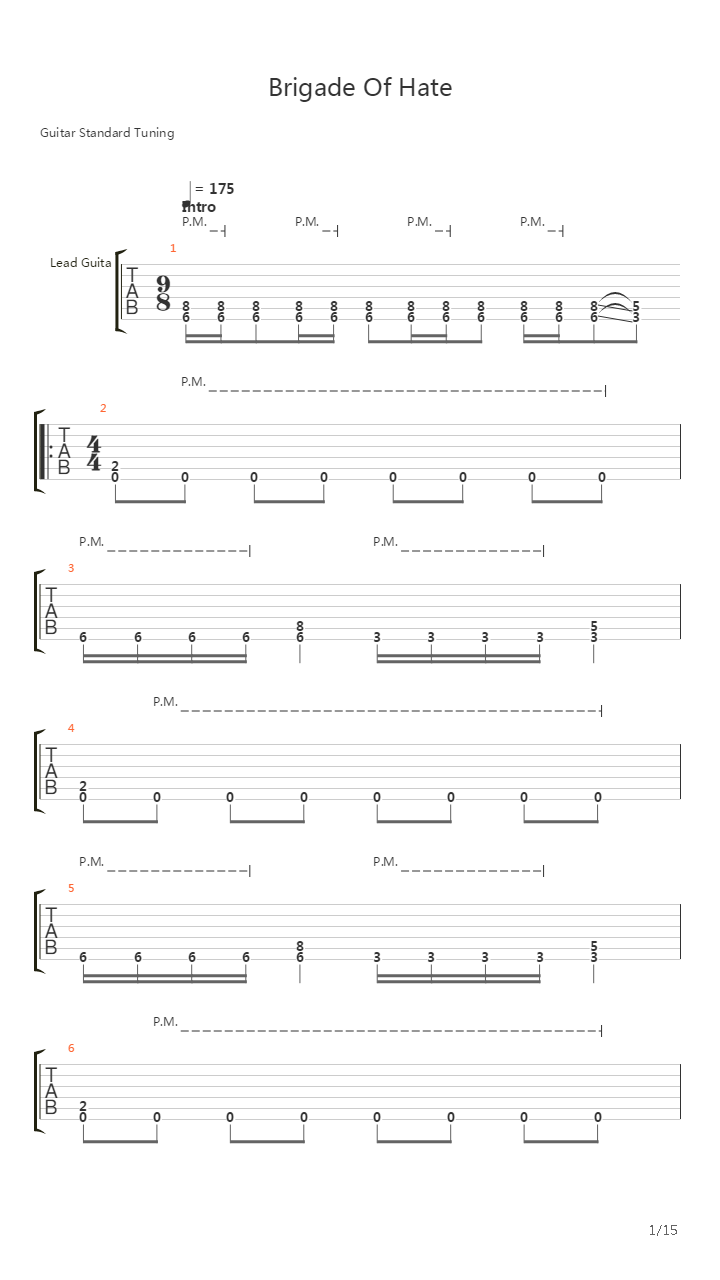 Brigade Of Hate吉他谱