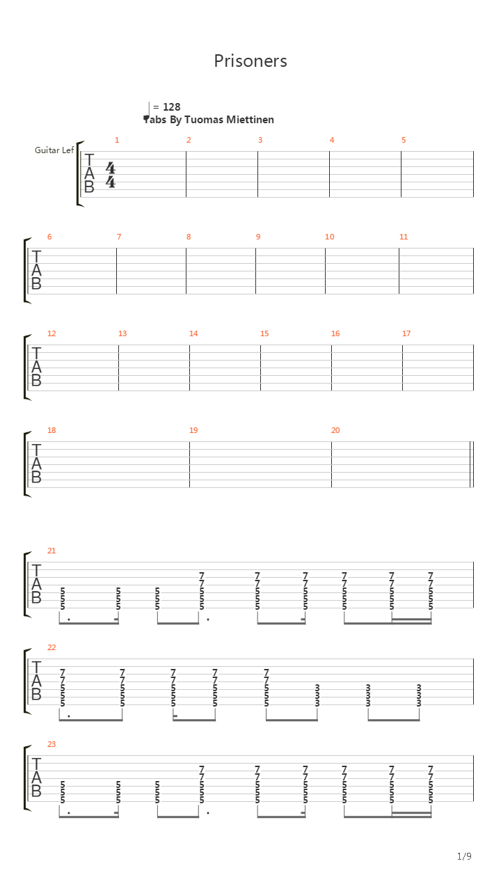 Prisoners吉他谱