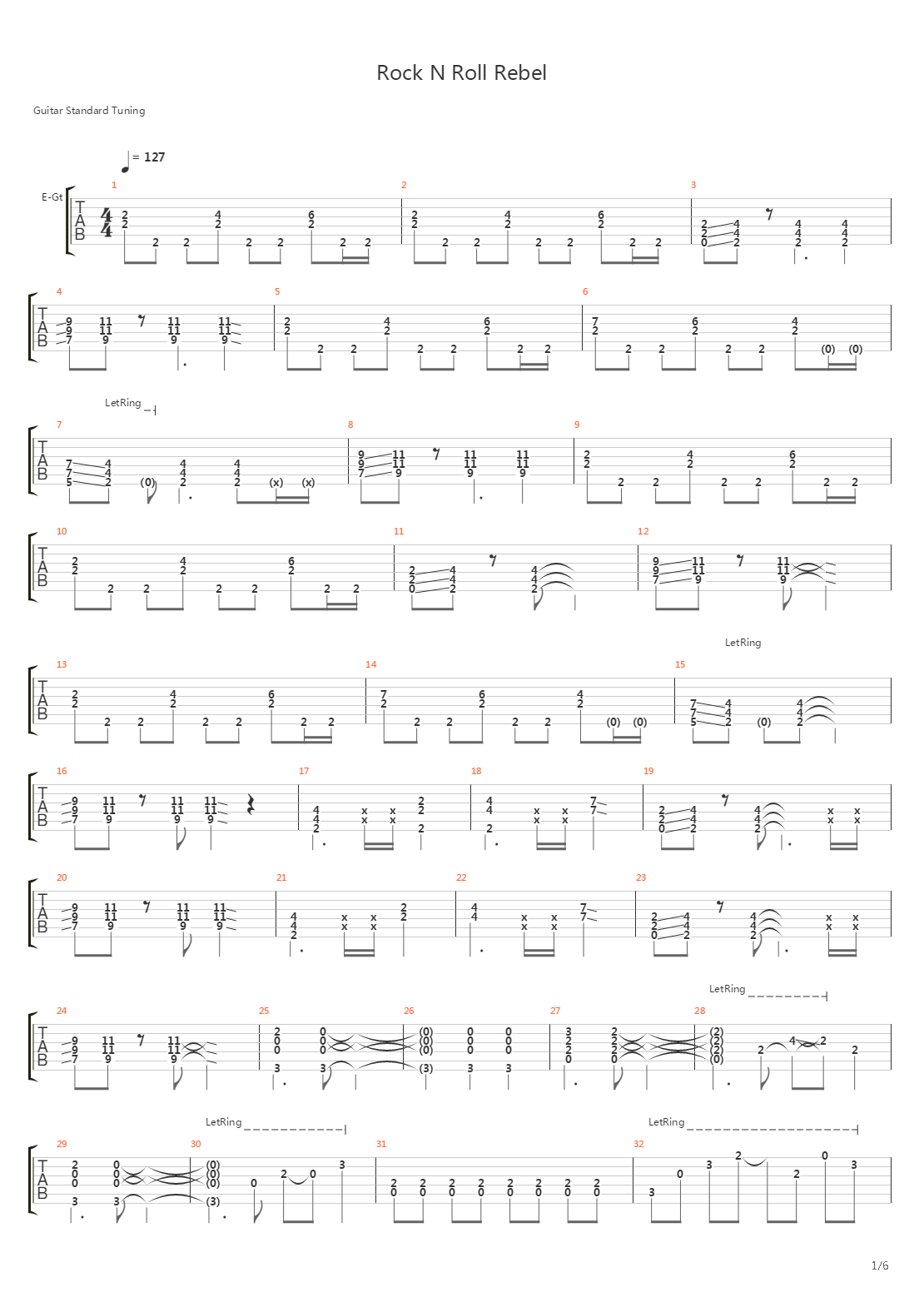 Rock N Roll Rebel吉他谱