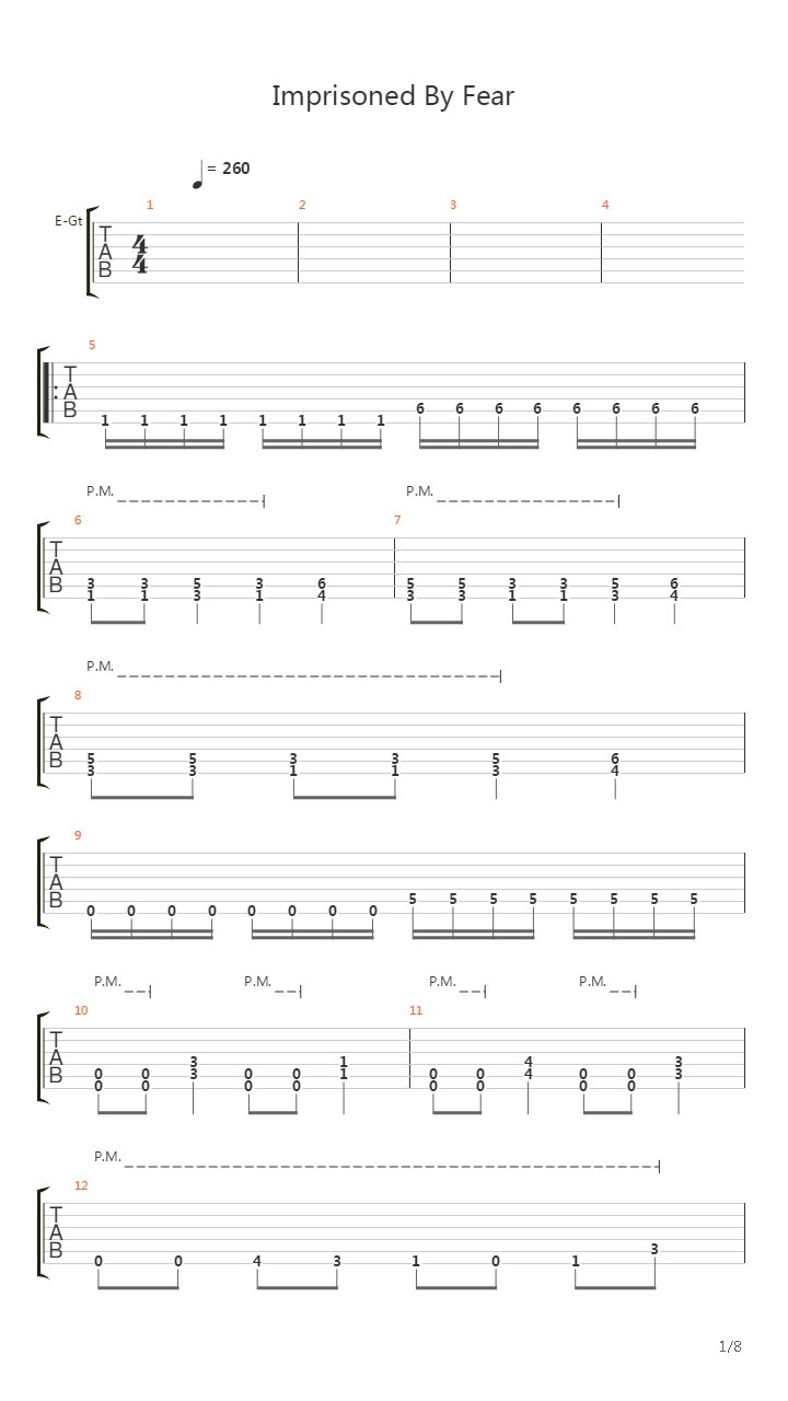 Imprisoned By Fear吉他谱