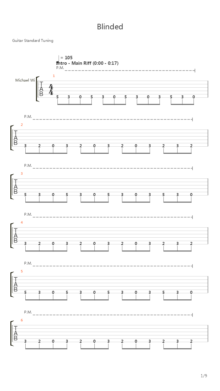 Blinded吉他谱