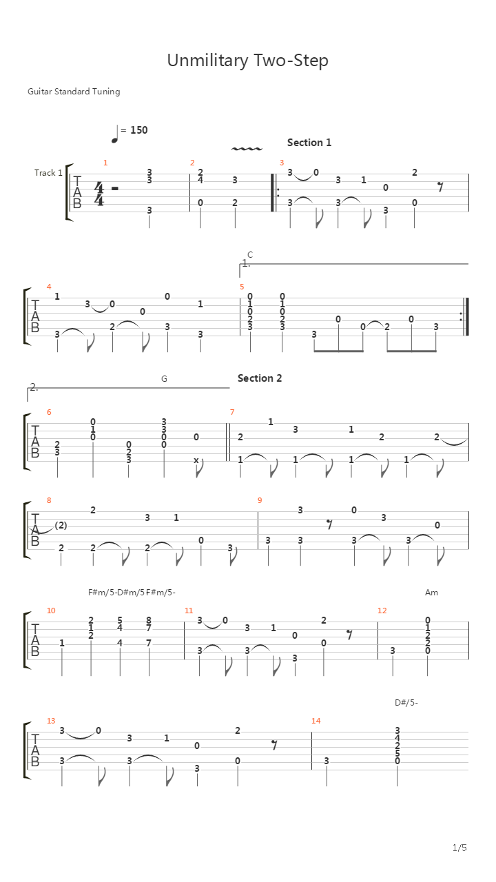 Unmilitary Two-Step吉他谱