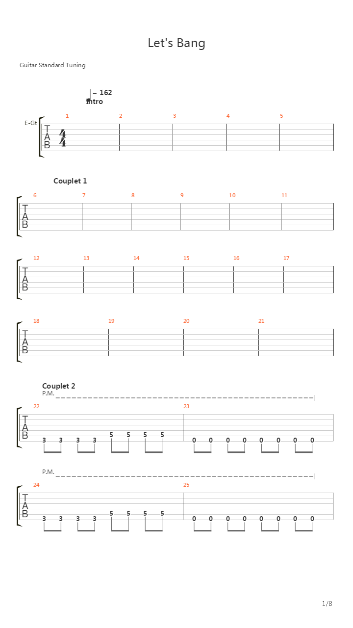 Lets Bang吉他谱