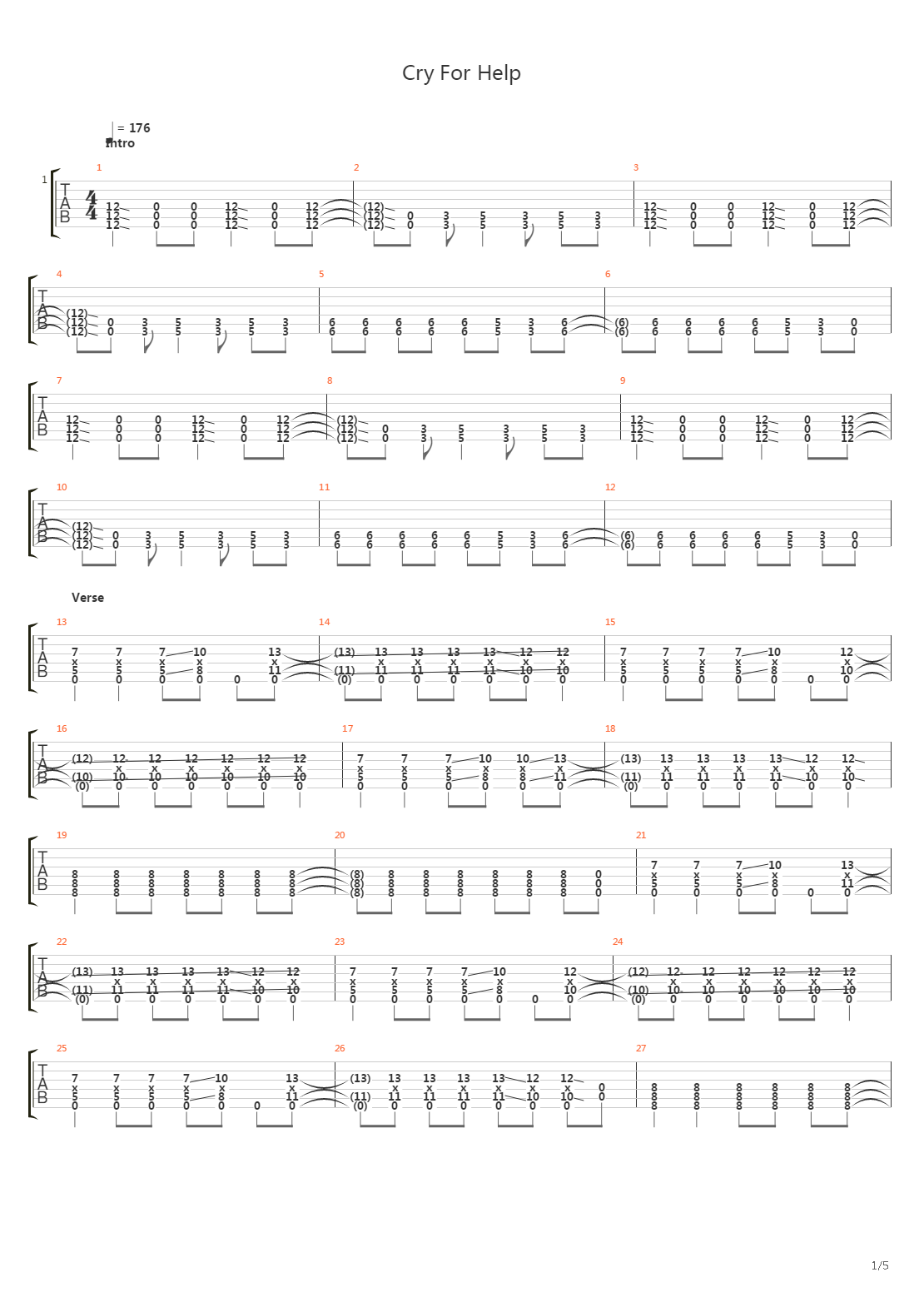 Cry For Help吉他谱