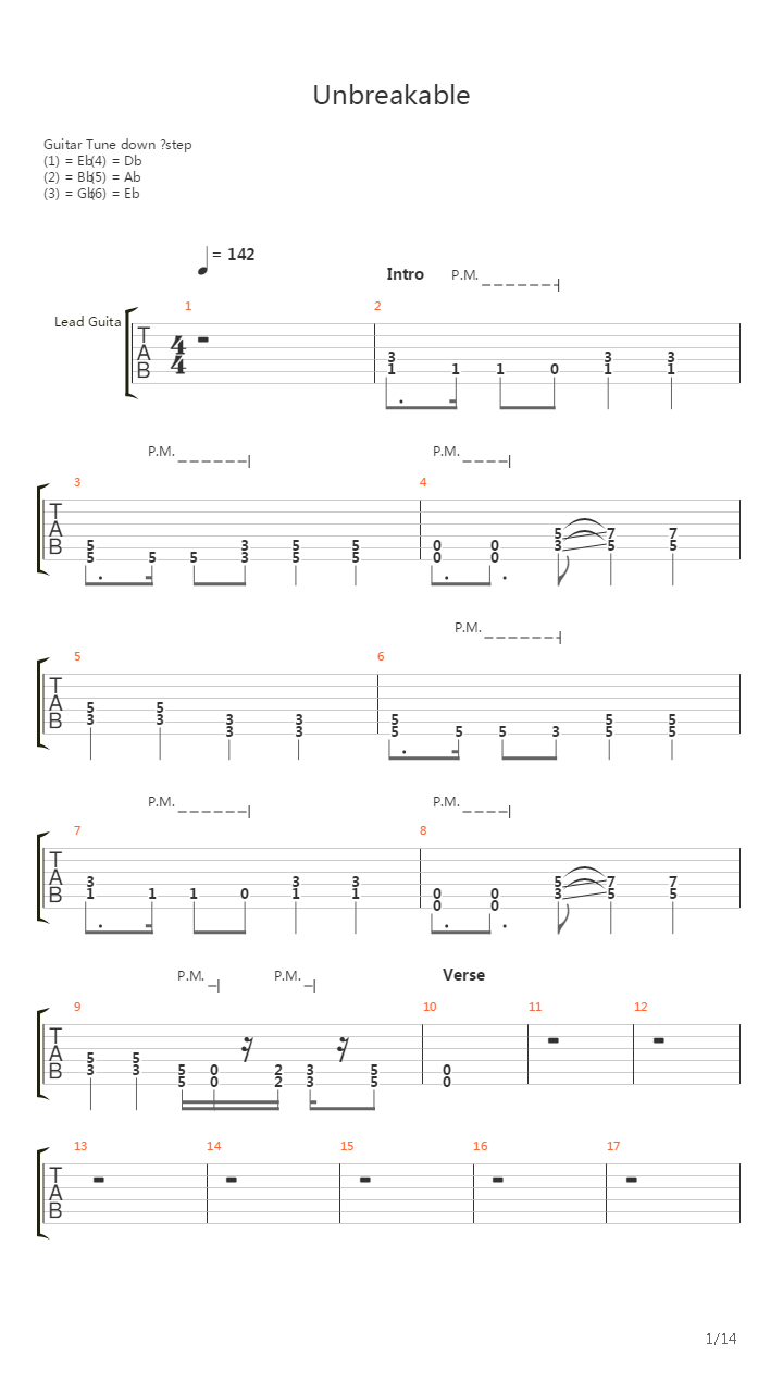 Unbreakable吉他谱