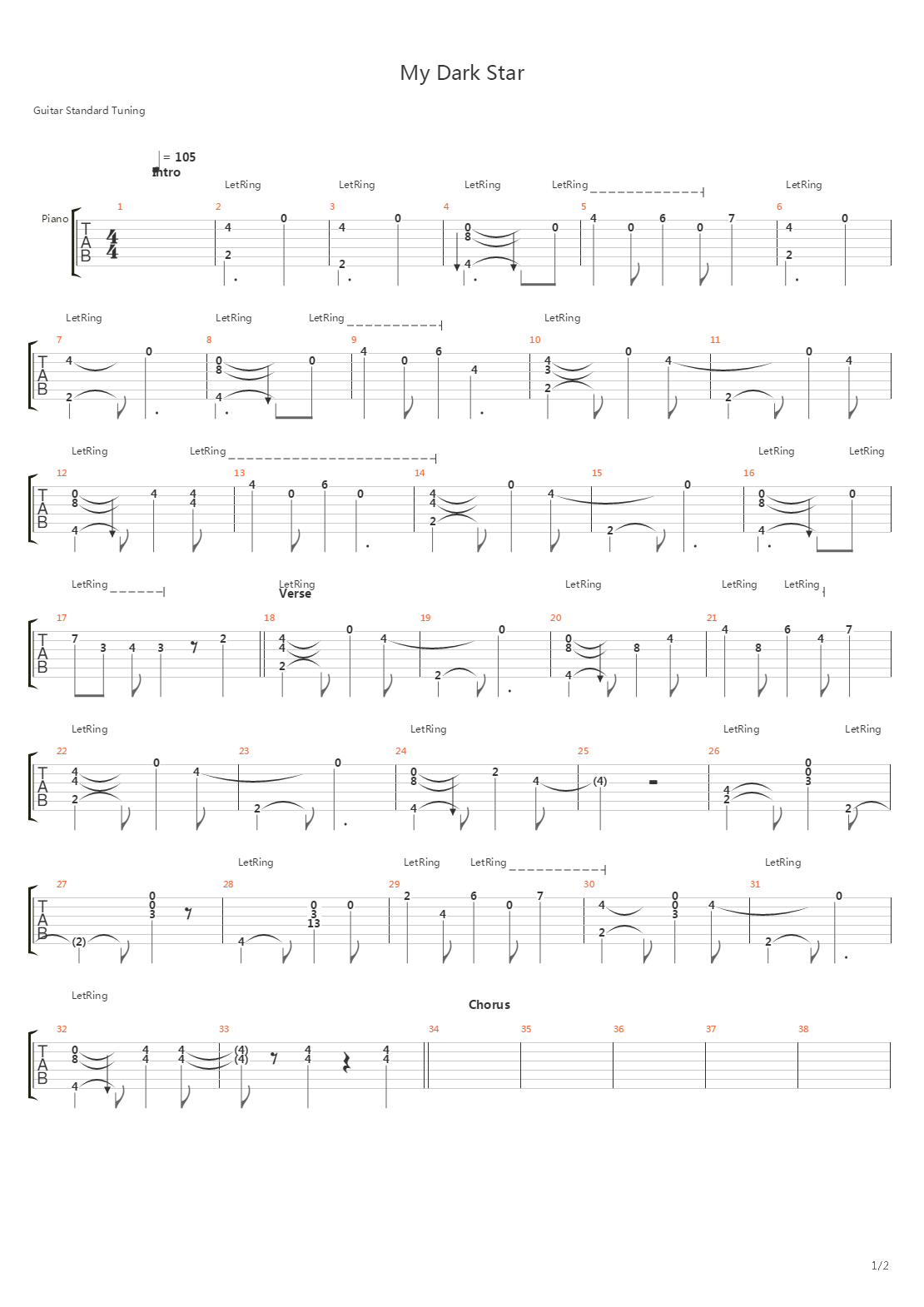 My Dark Star吉他谱