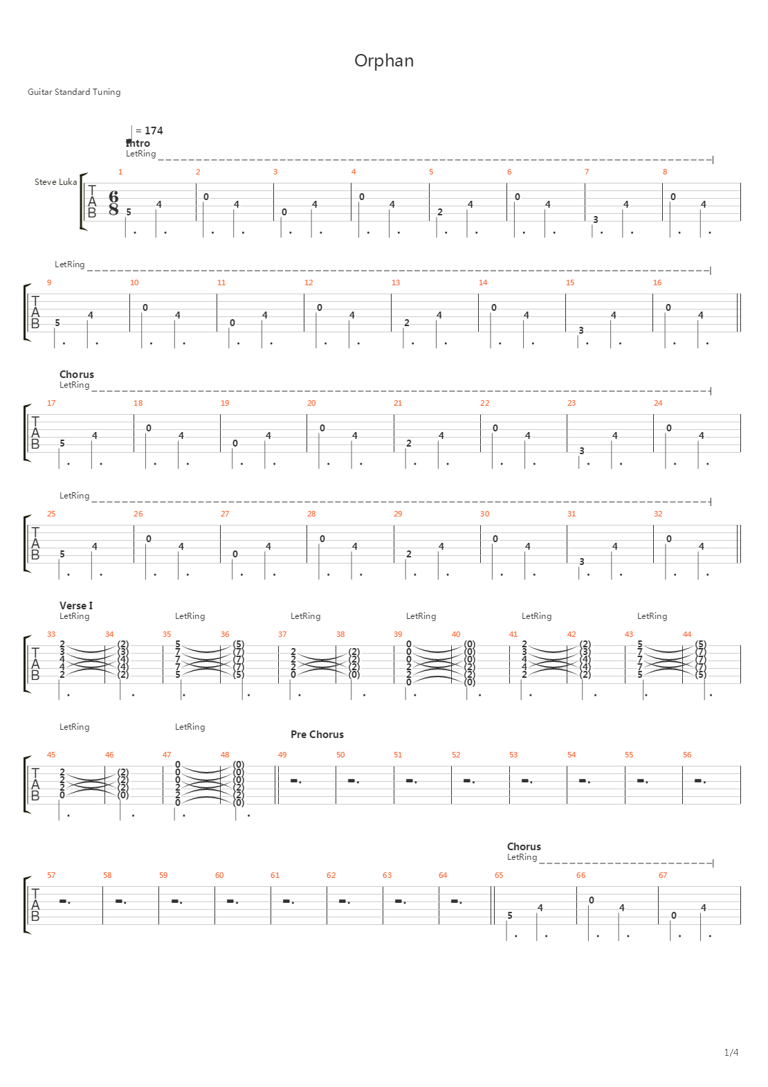 Orphan吉他谱