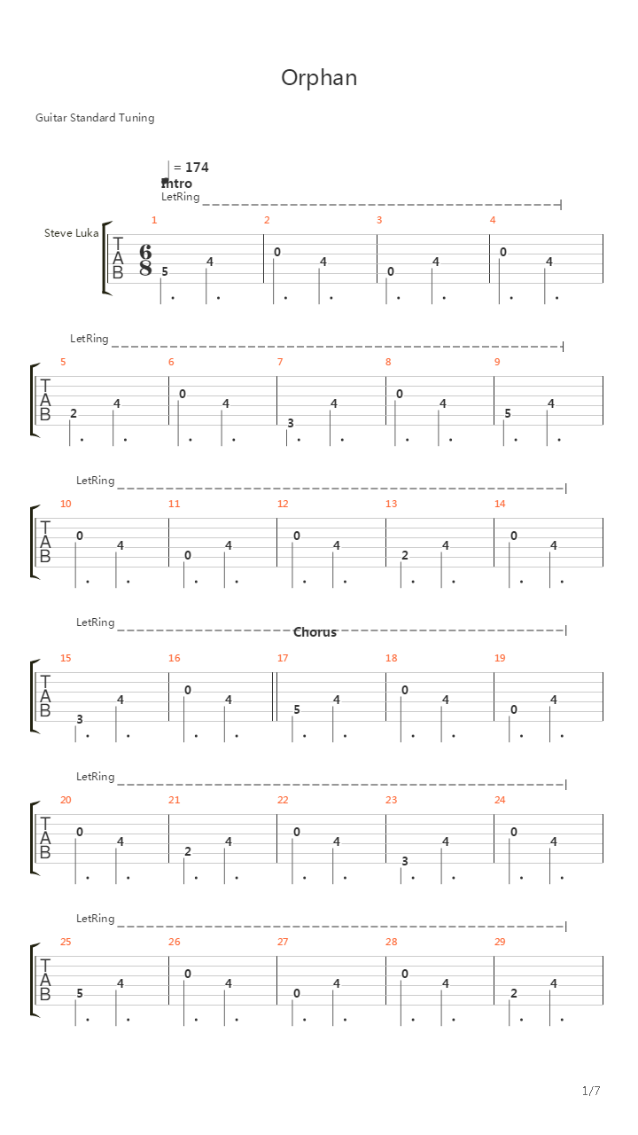 Orphan吉他谱