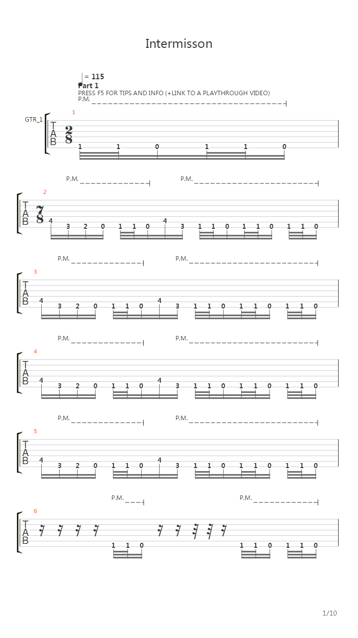 Intermission吉他谱