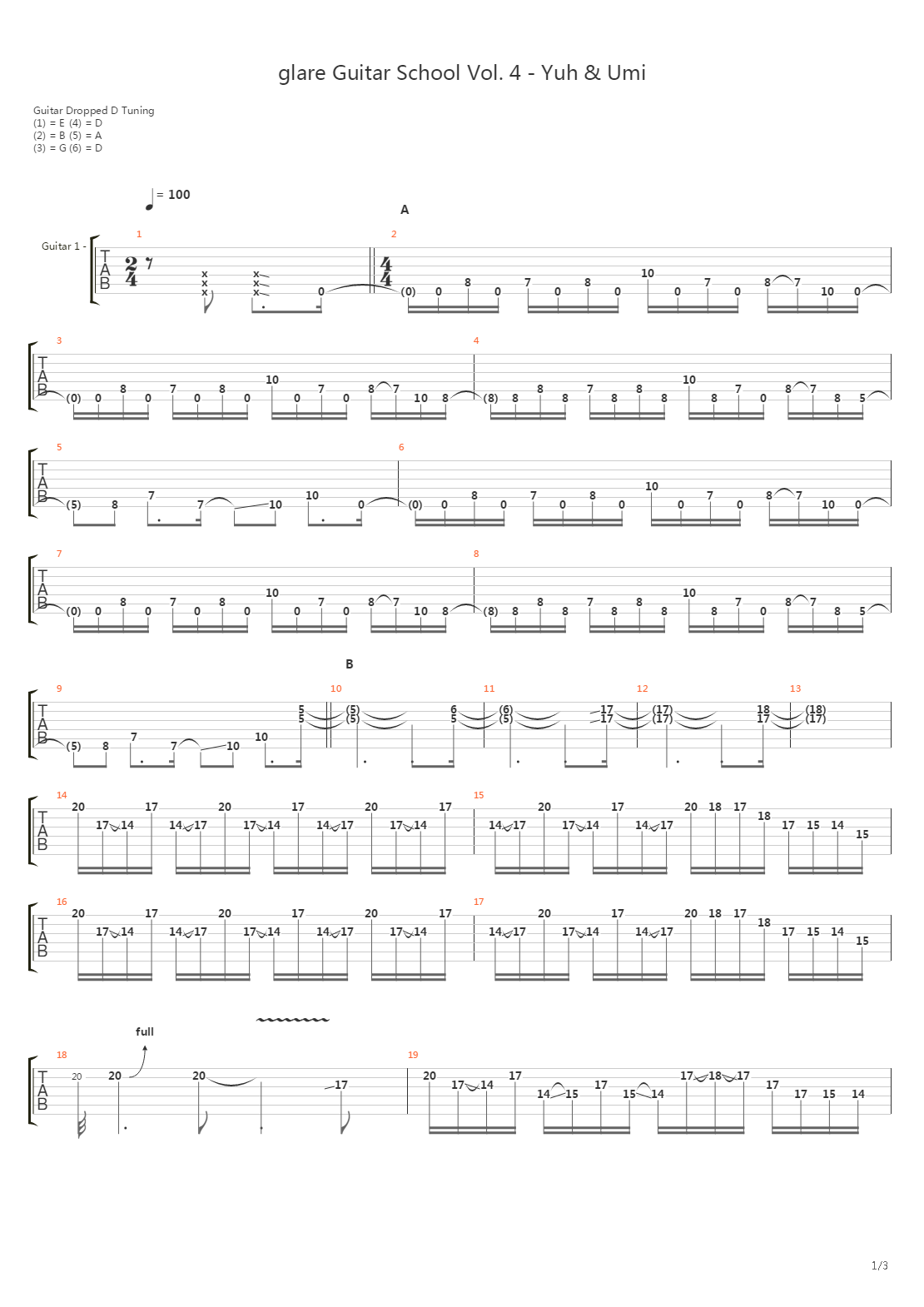 Glare Guitar School Vol 4 - Yuh And Umi吉他谱