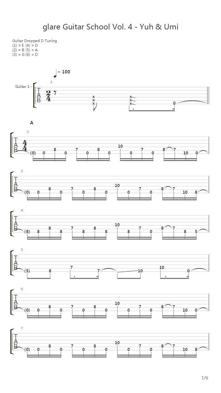 Glare Guitar School Vol 4 - Yuh And Umi吉他谱