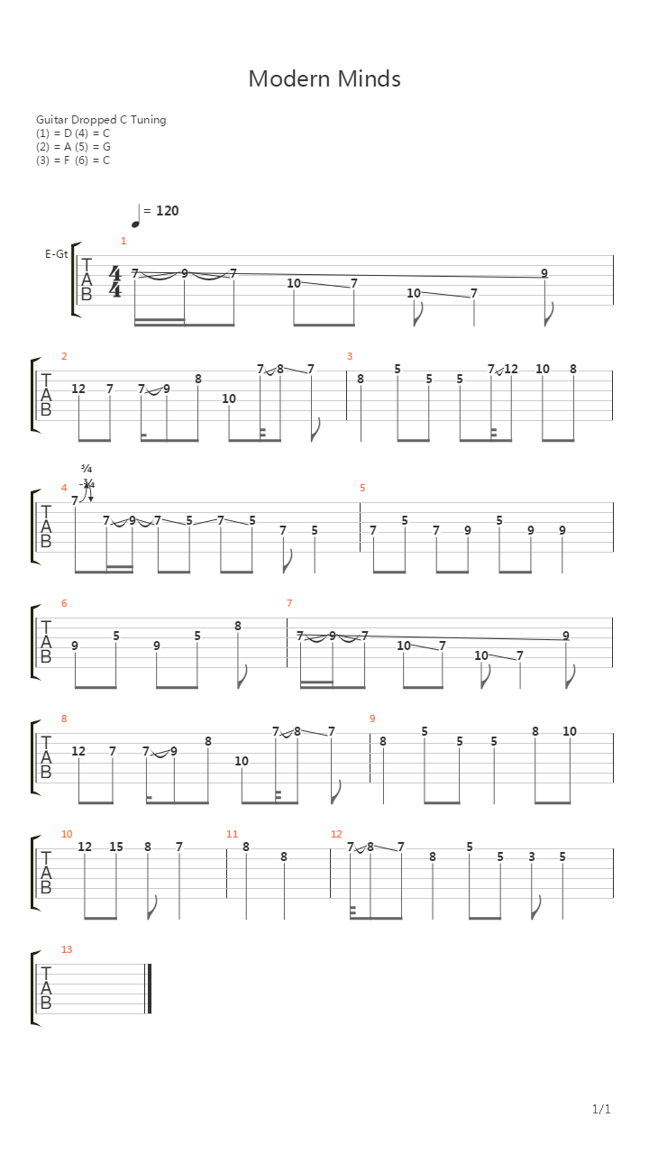 Modern Minds吉他谱