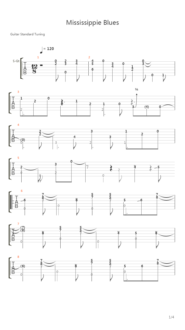 Mississippi Blues吉他谱