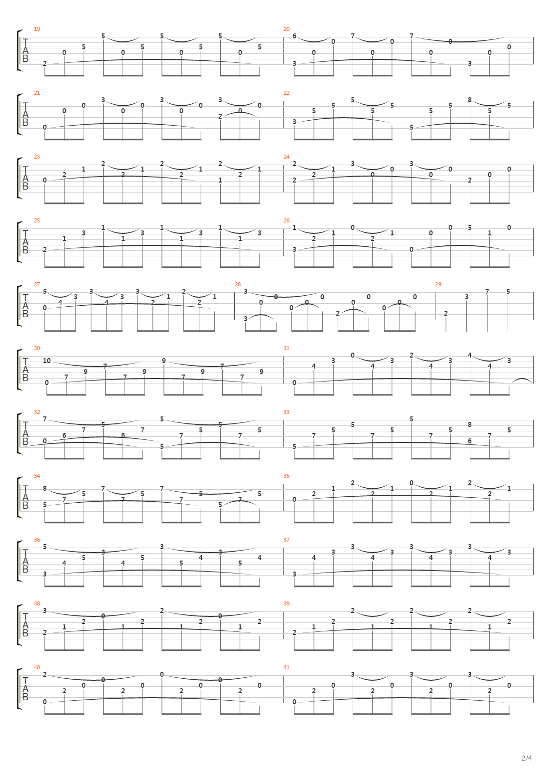 Etude in D吉他谱