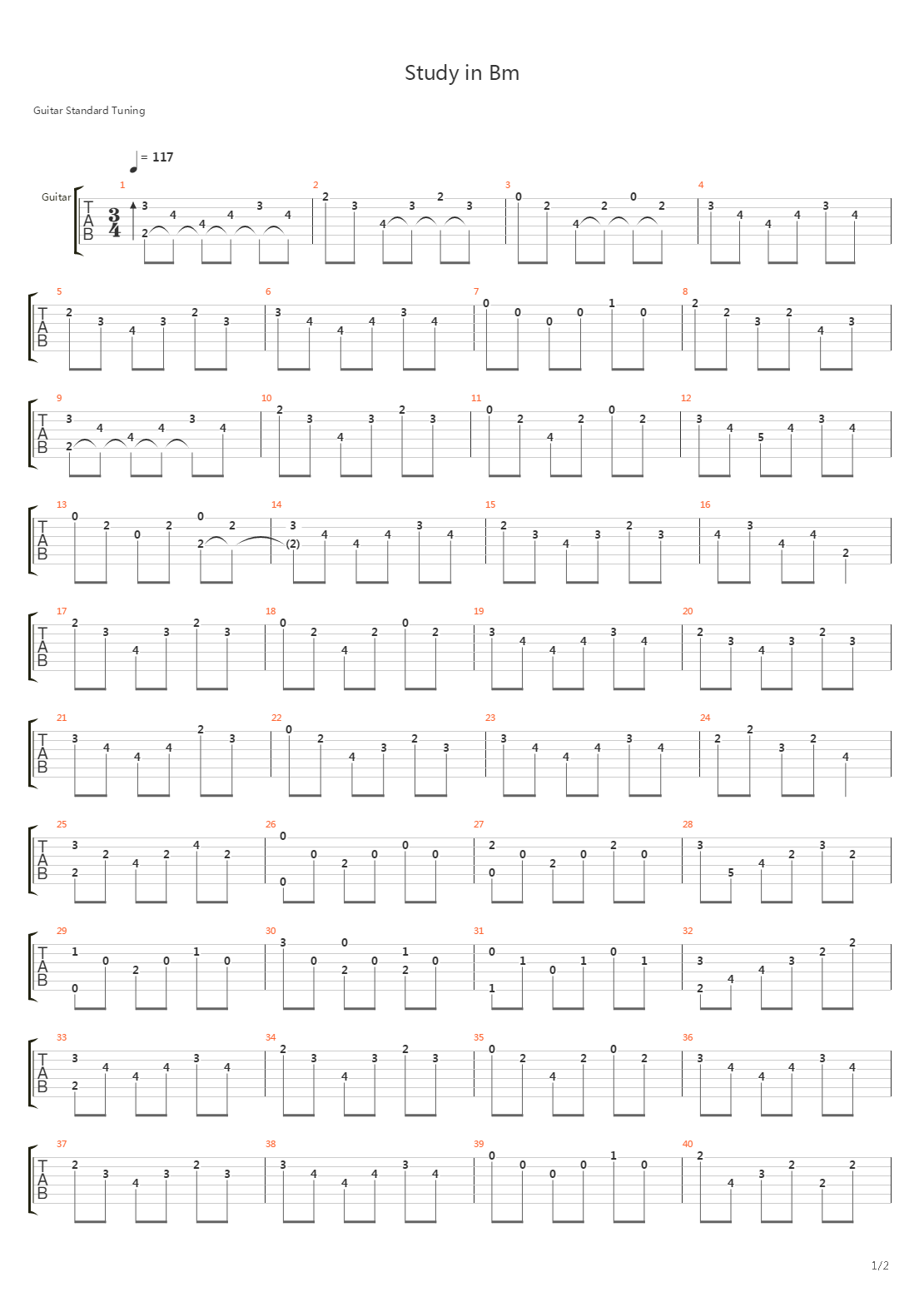 Study in Bm吉他谱