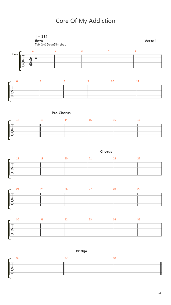 Core Of My Addiction吉他谱