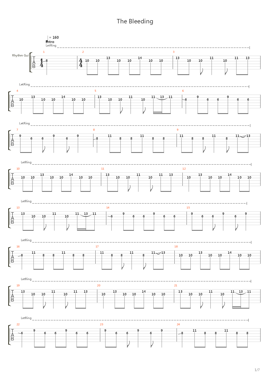 The Bleeding吉他谱