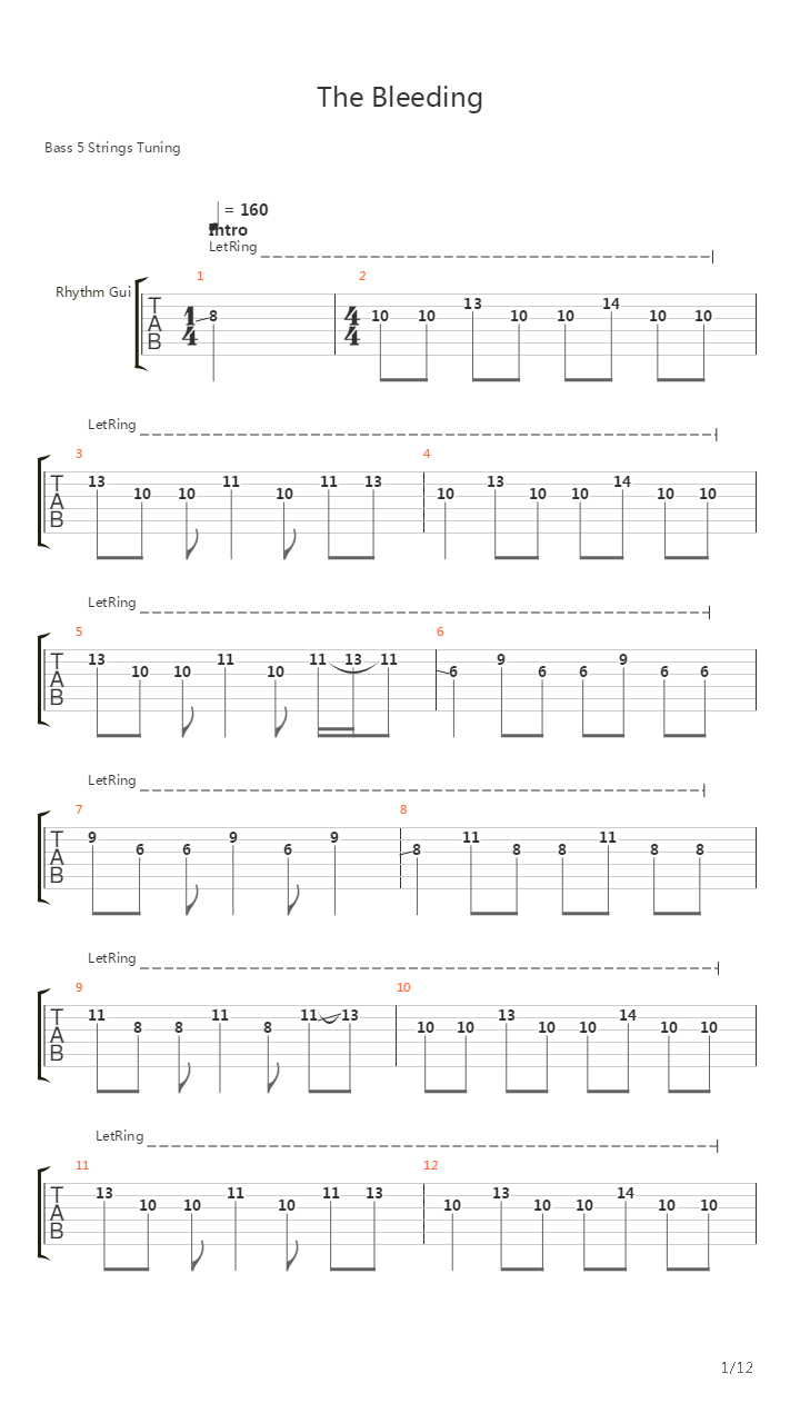 The Bleeding吉他谱