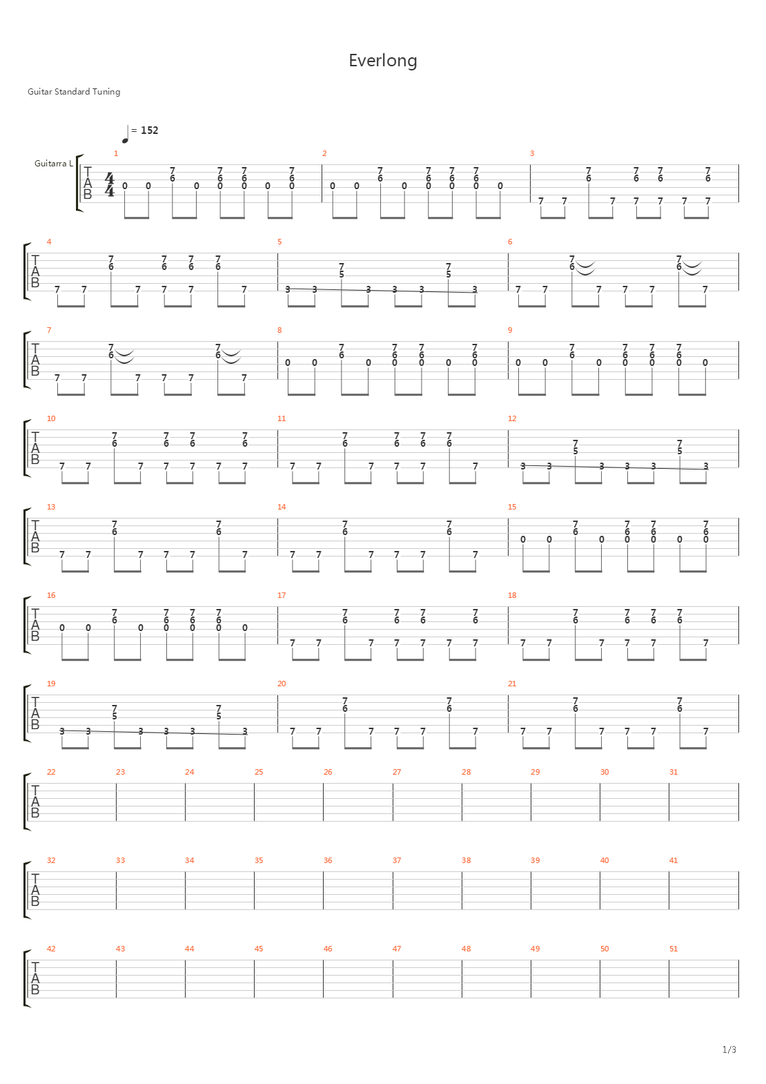 Everlong (RCR)吉他谱