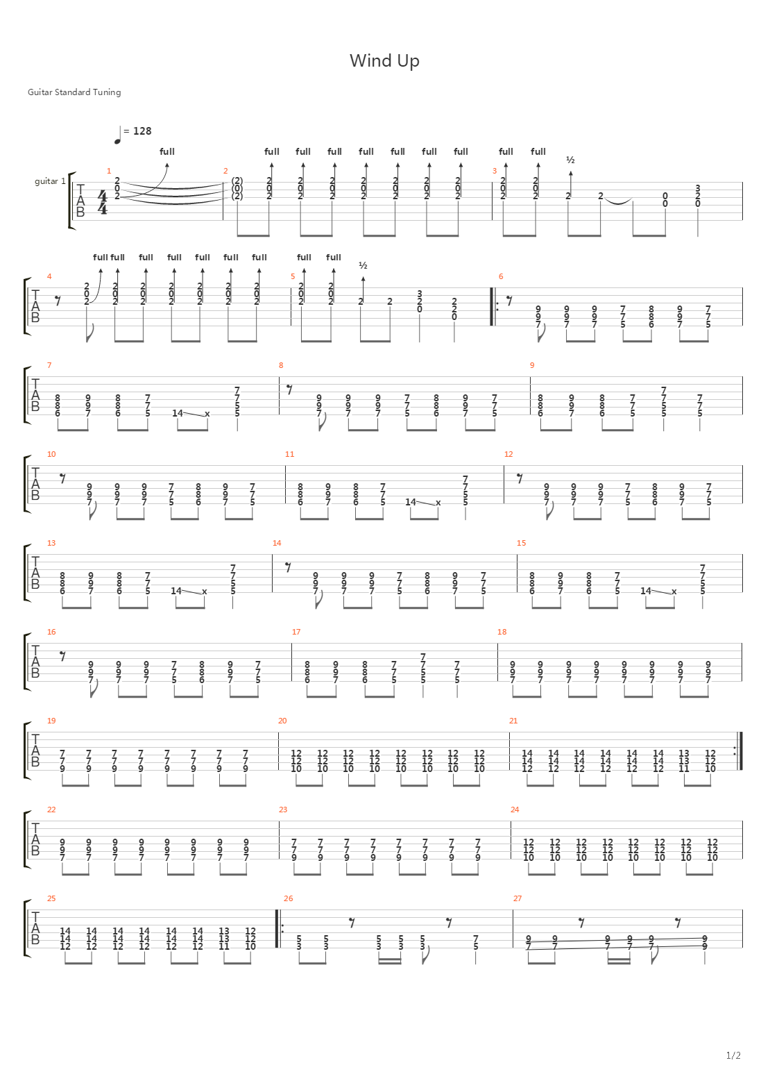 Wind Up吉他谱