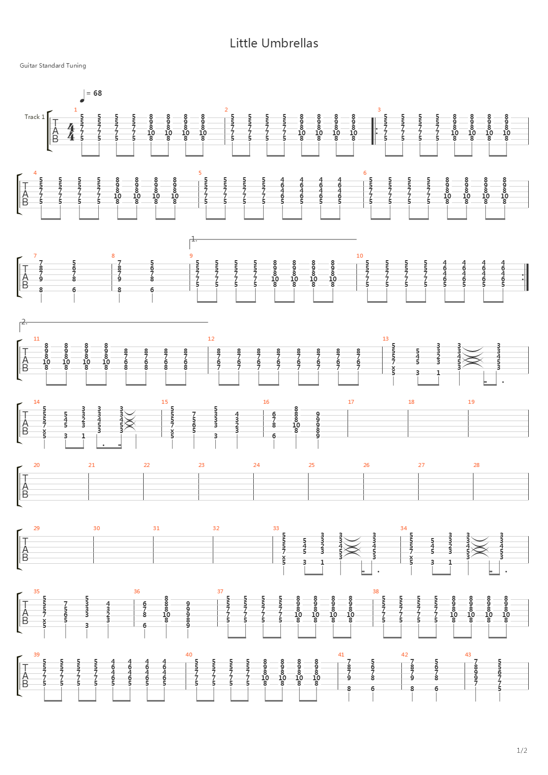 Little Umbrellas吉他谱