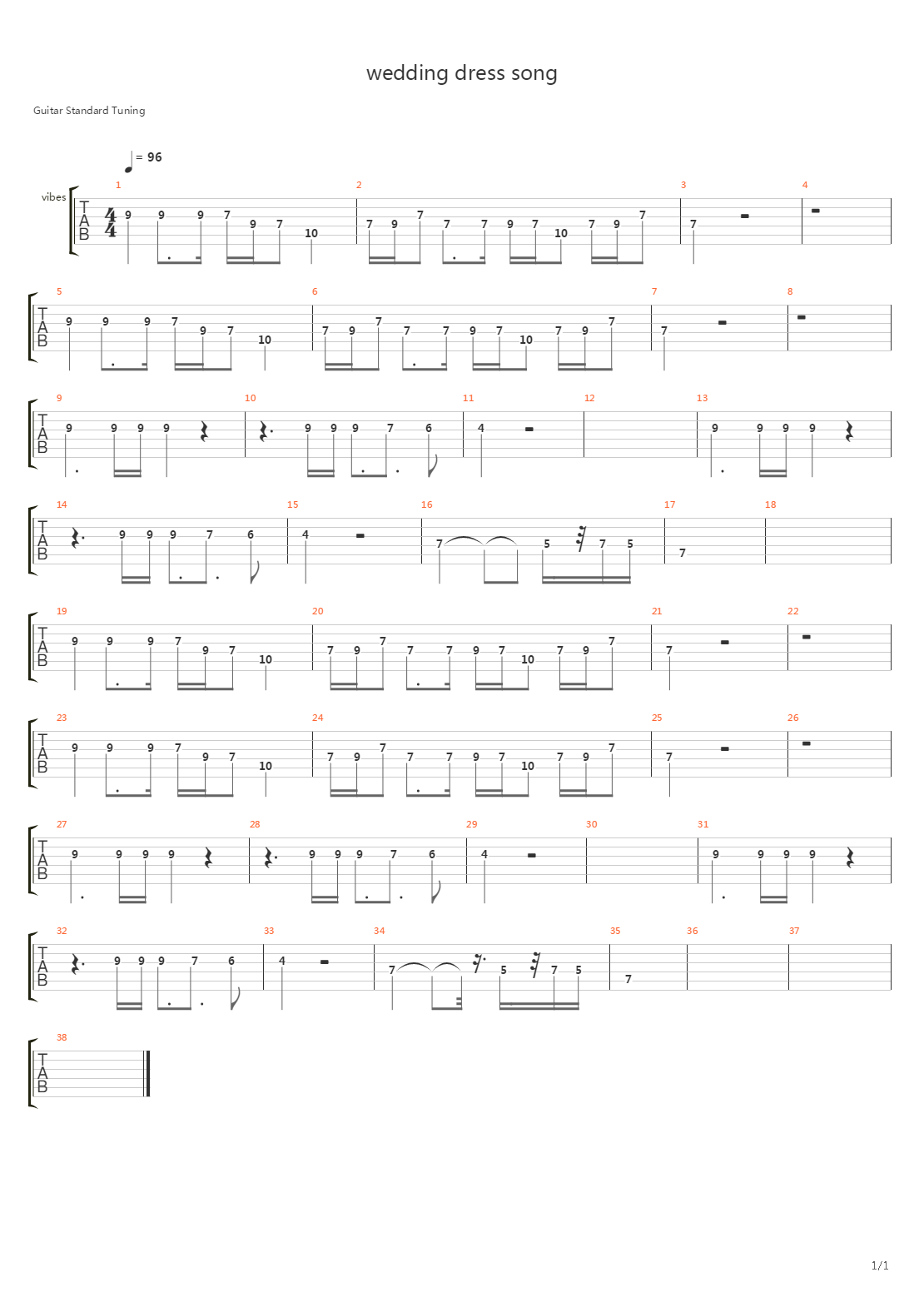 Wedding Dress Song吉他谱