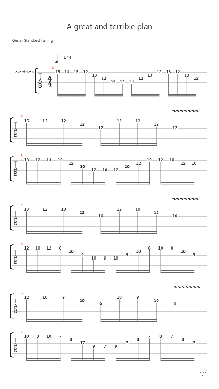 guitar player licks and lessons - A great and terrible plan吉他谱