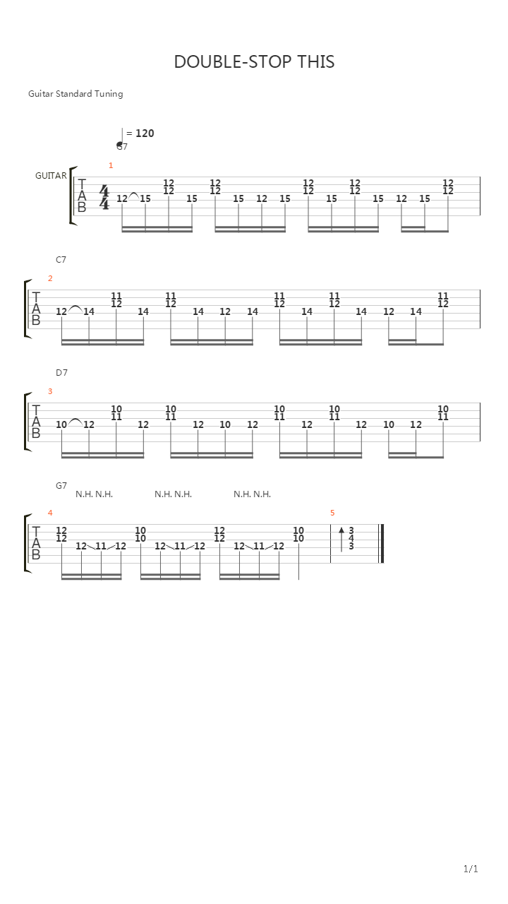 guitar player licks and lessons - DOUBLE-STOP THIS by Steve Trovato August 1995吉他谱