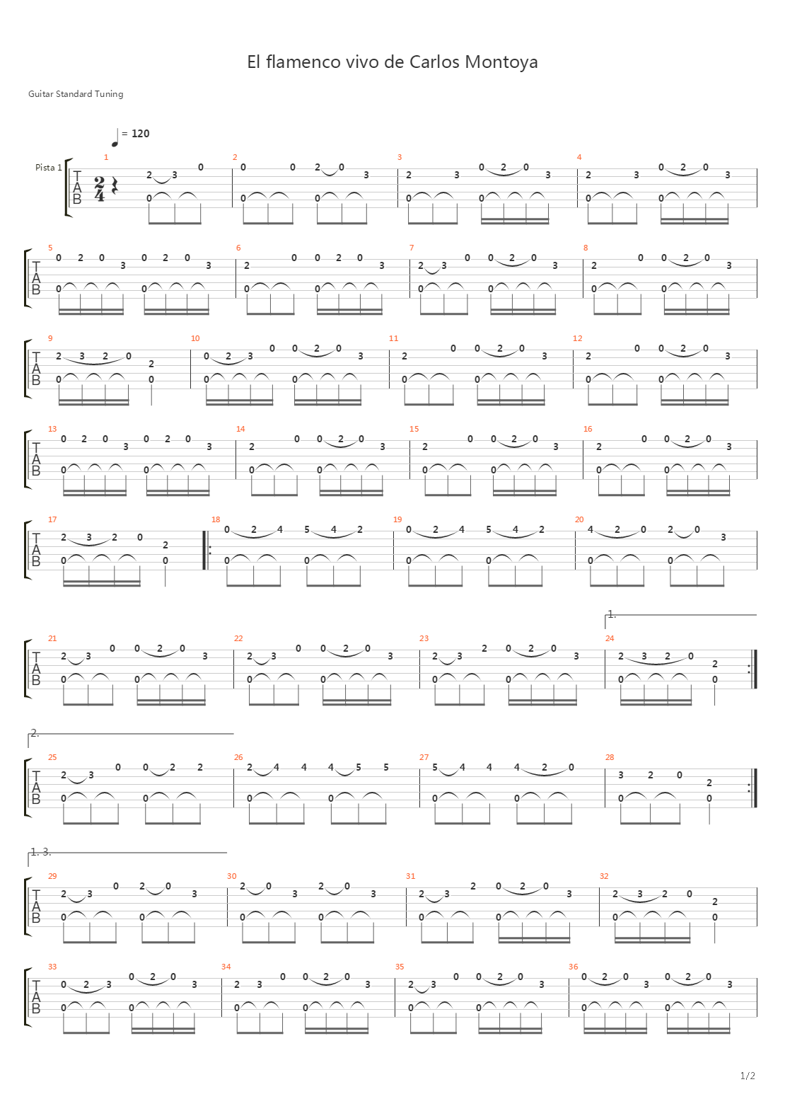 guitar player licks and lessons - El flamenco vivo de Carlos Montoya Por Guiller吉他谱