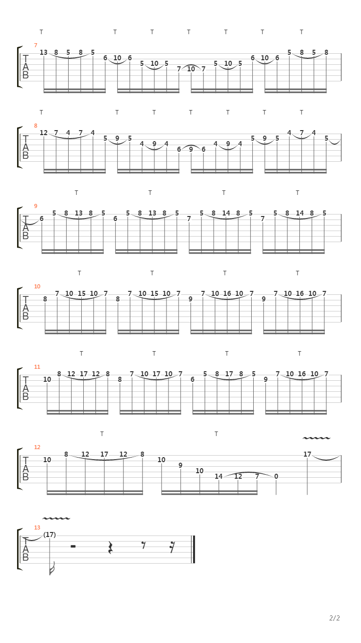 guitar player licks and lessons - Fast Monstrous Tapping吉他谱