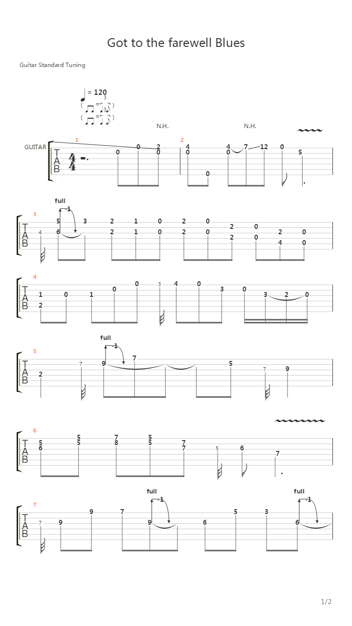 guitar player licks and lessons - Got to the farewell Blues By Arlen Roth june 1吉他谱