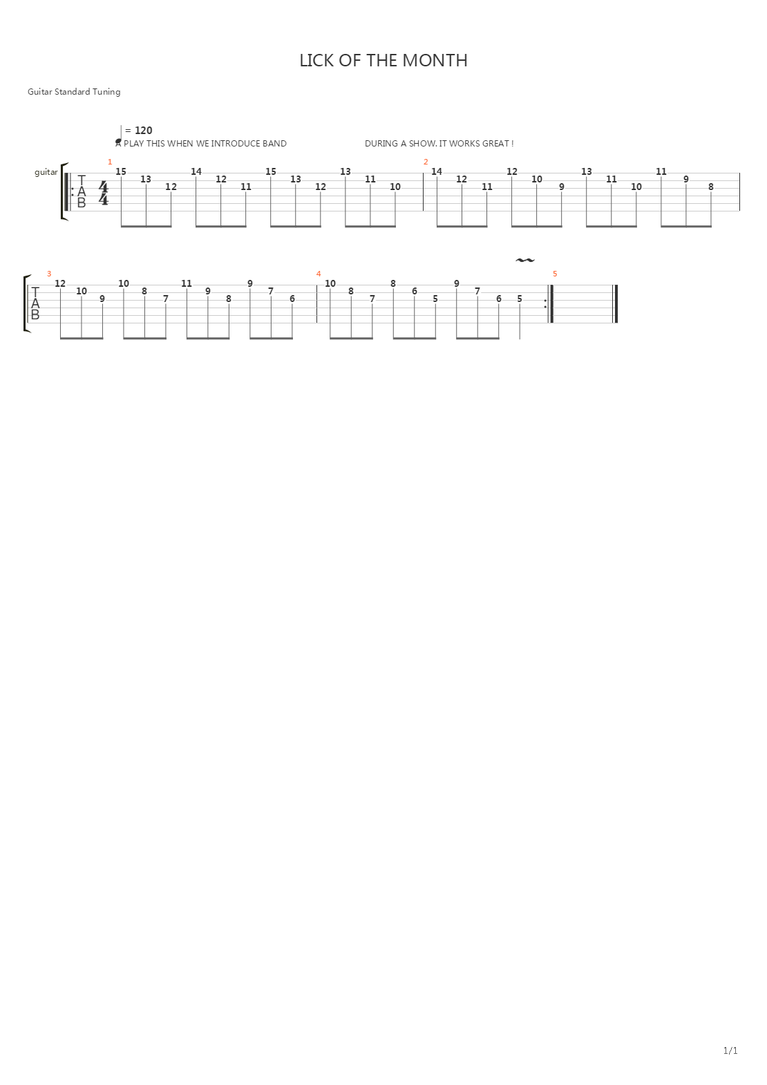 guitar player licks and lessons - LICK OF THE MONTH CHROMATIC TRIPLETS October 1吉他谱