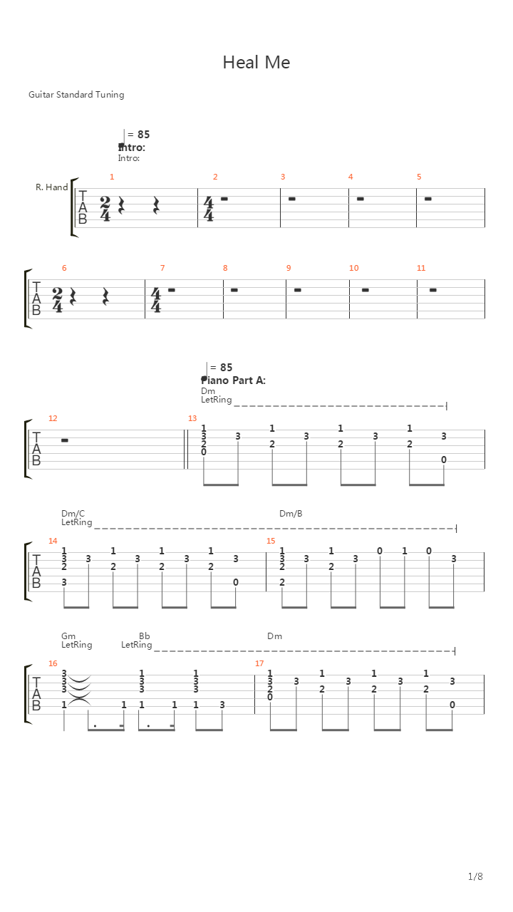 Heal Me吉他谱