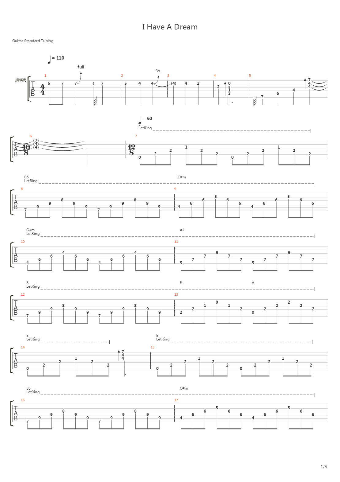 I Had A Dream吉他谱