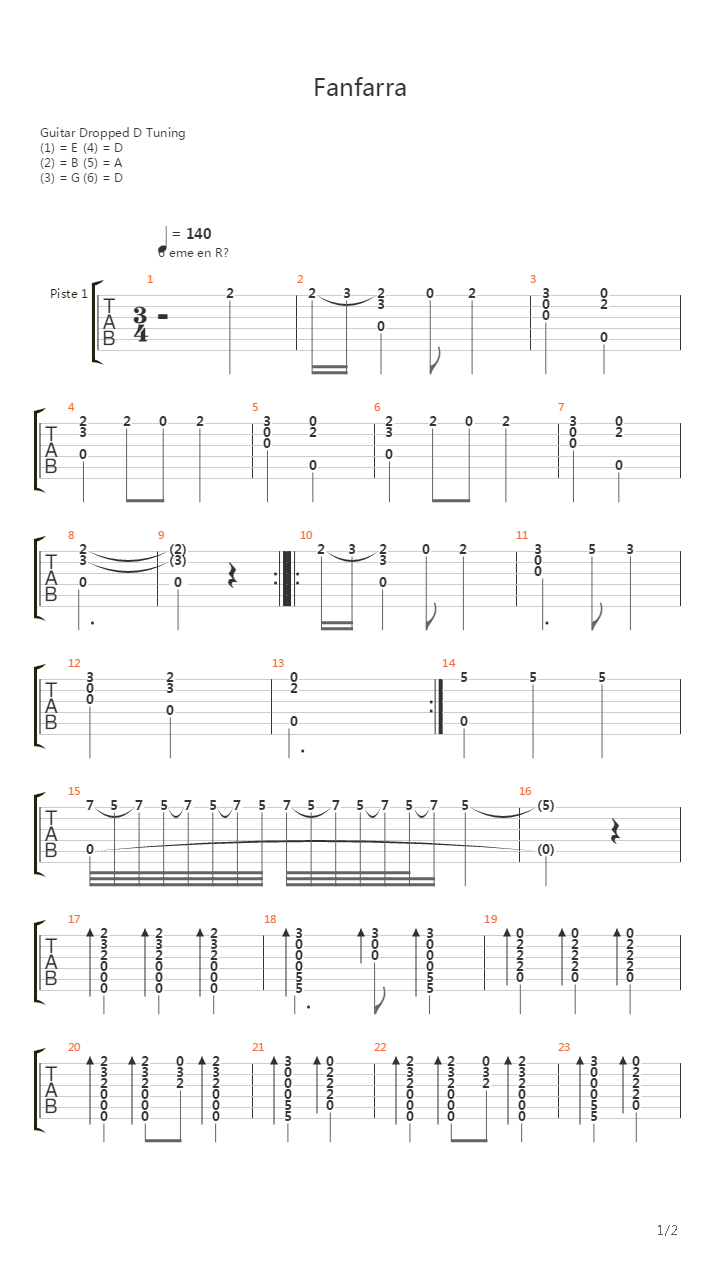 Fanfarra (from 5 dances)吉他谱