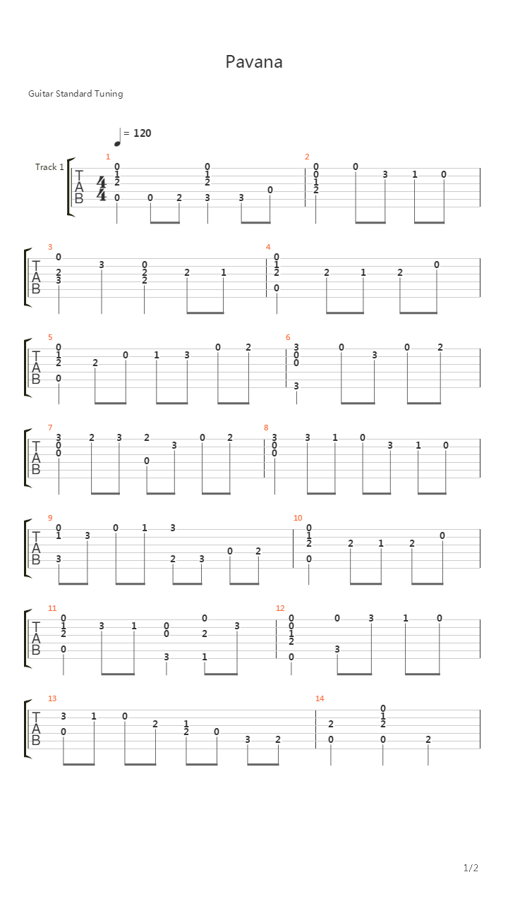 Pavana吉他谱