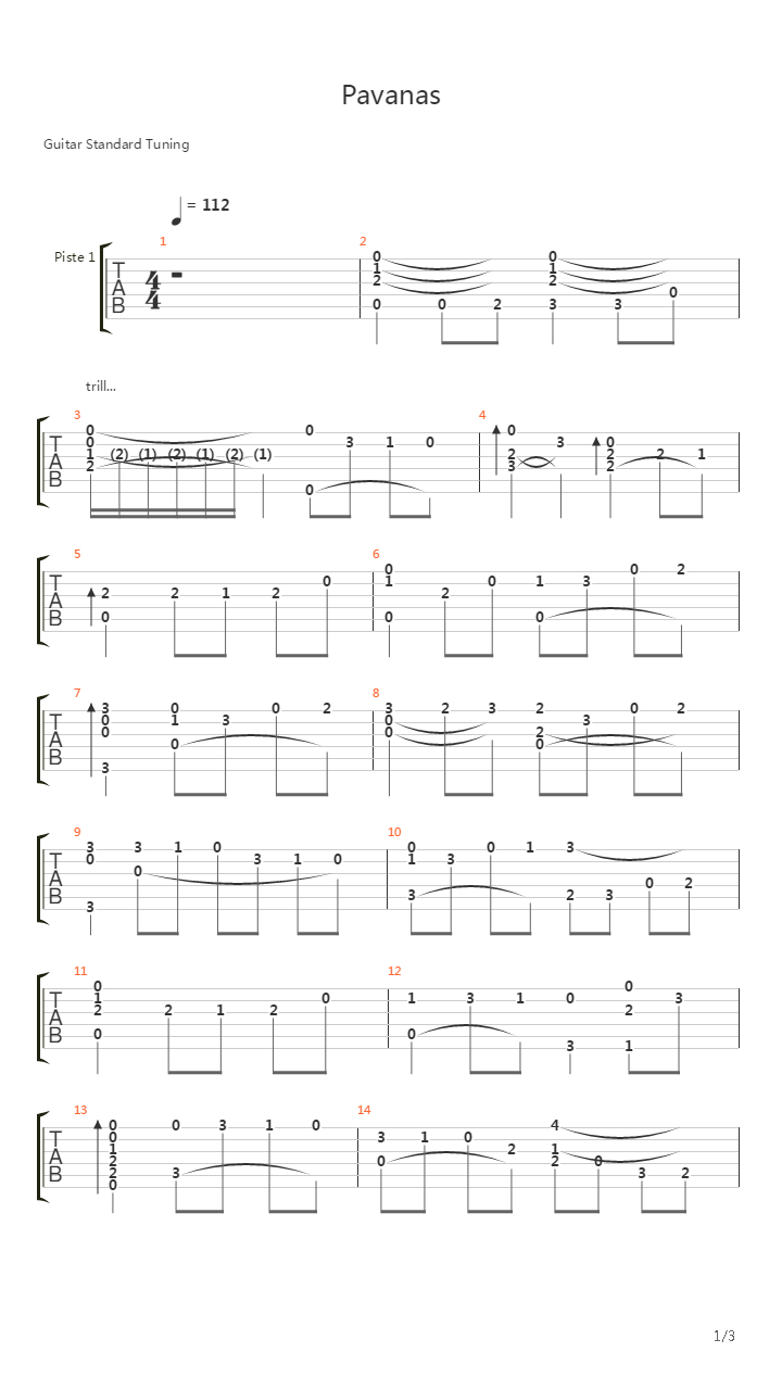 Pavanas吉他谱