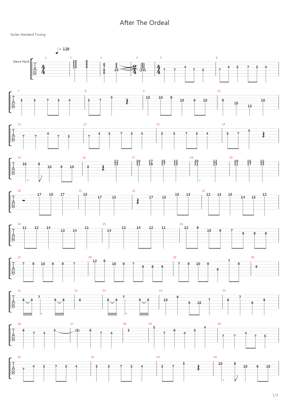 After The Ordeal吉他谱