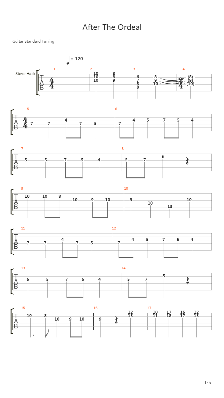 After The Ordeal吉他谱