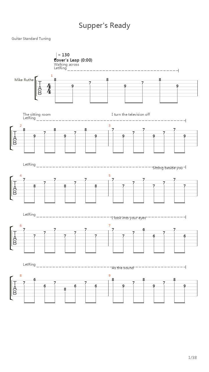 Supper's Ready吉他谱